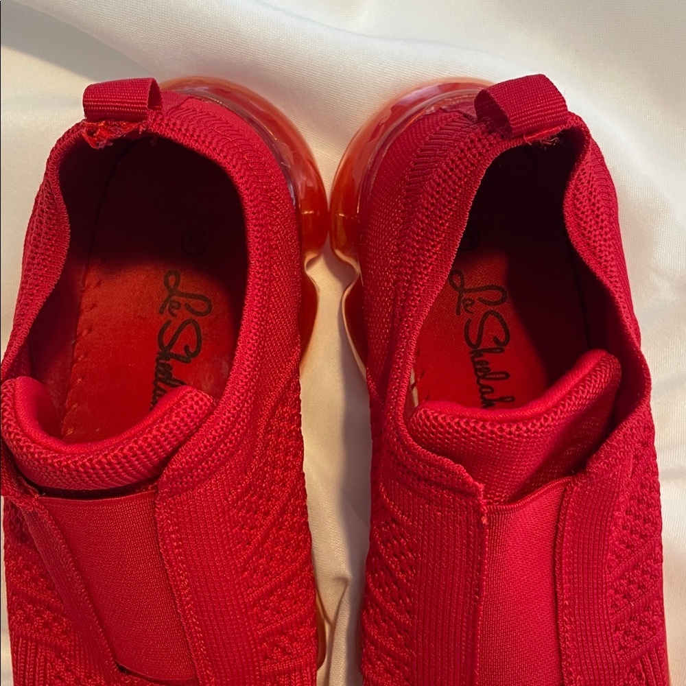 Vibrant Red Slip-On Sneakers - Picture 6 of 8